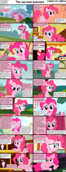 Size: 1282x3304 | Tagged: safe, imported from derpibooru, pinkie pie, comic:celestia's servant interview, caption, comic, interview