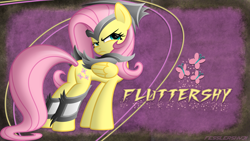 Size: 1920x1080 | Tagged: safe, artist:fesslershy31, artist:itchykitchy, artist:ratchethun, imported from derpibooru, fluttershy, pony, cutie mark, female, solo, vector, wallpaper, warrior