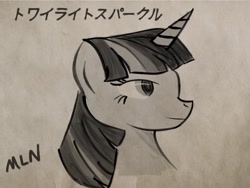 Size: 2048x1536 | Tagged: safe, artist:mylittleninja, imported from derpibooru, twilight sparkle, ink, japanese, katakana