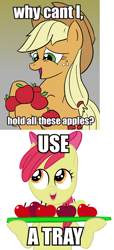 Size: 704x1541 | Tagged: safe, imported from derpibooru, apple bloom, applejack, meme