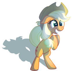 Size: 4258x4226 | Tagged: safe, artist:discorded, imported from derpibooru, applejack, absurd resolution, bipedal, happy, shadow, simple background, smiling, solo, transparent background