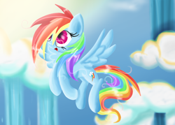 Size: 1400x1000 | Tagged: dead source, safe, artist:kaiilu, imported from derpibooru, rainbow dash, pony, female, solo