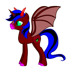 Size: 535x499 | Tagged: safe, artist:celestialking1990, imported from derpibooru, oc, oc only, oc:celestialking1990, alicorn, bat pony, bat pony alicorn, pony, pony creator, alicorn oc, tricorn