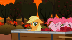 Size: 1280x720 | Tagged: safe, imported from derpibooru, applejack, pinkie pie, apple