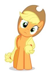 Size: 2000x2965 | Tagged: safe, artist:midnight-aperture, imported from derpibooru, applejack, confused, head tilt, simple background, transparent background, vector