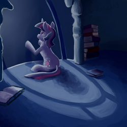 Size: 1280x1280 | Tagged: safe, artist:amnestie, deleted from derpibooru, imported from derpibooru, twilight sparkle, night, solo