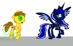 Size: 1200x751 | Tagged: safe, artist:cogweaver, imported from derpibooru, princess luna, oc, oc:cog weaver, pony, robot, robot pony, princess lunabot