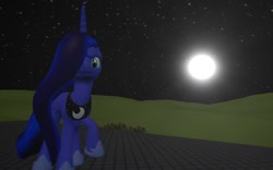 Size: 1280x800 | Tagged: safe, artist:hano, imported from derpibooru, princess luna, pony, 3d, female, gmod, looking at you, moon, solo