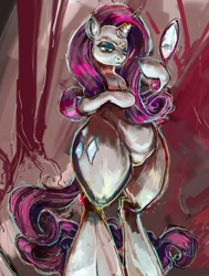 Size: 1284x1700 | Tagged: safe, artist:kvernikovskiy, imported from derpibooru, rarity, pony, bipedal, female, impossibly wide hips, solo, wide hips