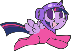 Size: 3005x2160 | Tagged: safe, artist:elslowmo, artist:mewball, imported from derpibooru, twilight sparkle, alicorn, pony, chibi, colored, crossover, cute, female, mare, mr driller, simple background, solo, transparent background, twiabetes, twilight sparkle (alicorn), vector