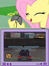 Size: 563x752 | Tagged: safe, imported from derpibooru, fluttershy, car, cheetah (gta), exploitable meme, grand theft auto, gta iii, hud, racing, tv meme