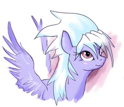 Size: 1091x938 | Tagged: safe, artist:jazzteeth, imported from derpibooru, cloudchaser, pegasus, pony, female, looking up, simple background, solo
