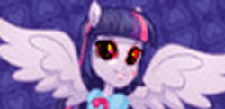 Size: 255x123 | Tagged: safe, imported from derpibooru, twilight sparkle, equestria girls, animated, female, pony ears, red eyes, seizure warning, twoiloight spahkle, vibrating, wings