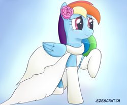 Size: 1800x1500 | Tagged: safe, artist:ezescratch, imported from derpibooru, rainbow dash, clothes, dress, wedding dress