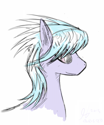 Size: 562x675 | Tagged: safe, artist:avristed, imported from derpibooru, cloudchaser, pegasus, pony, bust, female, looking forward, mare, portrait, side view, simple background, solo, white background
