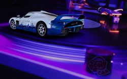 Size: 1280x800 | Tagged: safe, artist:shadowbolt240z, imported from derpibooru, dj pon-3, vinyl scratch, car, maserati, maserati mc12, record