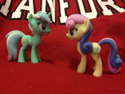 Size: 3264x2448 | Tagged: safe, imported from derpibooru, bon bon, lyra heartstrings, sweetie drops, earth pony, pony, unicorn, 3d print, custom, customized toy, duo, figure, irl, photo, toy