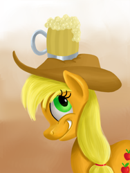 Size: 1200x1600 | Tagged: safe, artist:fahu, imported from derpibooru, applejack, ah didn't learn anything, cider, solo