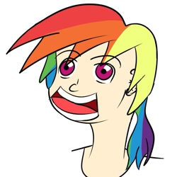 Size: 625x624 | Tagged: safe, artist:captainstonebelly, imported from derpibooru, rainbow dash, human, humanized, hurr durr, solo