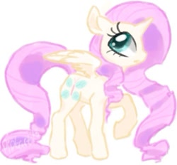 Size: 407x377 | Tagged: dead source, safe, artist:piptart, imported from derpibooru, fluttershy, rarity, alicorn, pony, female, fluttercorn, fusion, race swap, solo