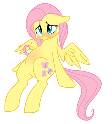 Size: 600x660 | Tagged: safe, artist:elslowmo, artist:jessy, imported from derpibooru, fluttershy, pegasus, pony, belly, blushing, chubby, crying, floppy ears, frown, wavy mouth