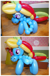 Size: 1373x2057 | Tagged: safe, artist:pashapup, imported from derpibooru, rainbow dash, balloon animal, solo