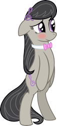 Size: 1822x4000 | Tagged: safe, artist:purezparity, imported from derpibooru, octavia melody, earth pony, pony, bipedal, blushing, cute, female, simple background, solo, transparent background, vector