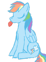 Size: 768x1024 | Tagged: safe, artist:rainwolfy, imported from derpibooru, rainbow dash, pony, female, solo, tongue out