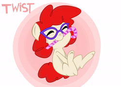 Size: 7000x5000 | Tagged: safe, artist:tyrantcomplex, imported from derpibooru, twist, pony, absurd resolution, candy cane, female, glasses, mouth hold, solo