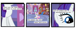 Size: 720x275 | Tagged: safe, artist:limeylassen, imported from derpibooru, rarity, sweetie belle, cat, a softer world, imminent murder