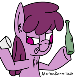 Size: 1280x1280 | Tagged: safe, artist:misterhailfire, artist:mrdynasty, imported from derpibooru, berry punch, berryshine, 30 minute art challenge, drunk