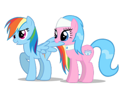 Size: 550x400 | Tagged: safe, artist:mixermike622, imported from derpibooru, aloe, rainbow dash, pegasus, pony, aloebetes, cute, nom, preening, simple background, transparent background, vector