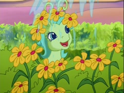 Size: 640x480 | Tagged: safe, imported from derpibooru, screencap, breezie, the princess promenade, background pony, cherry flight, cute, female, flower, friendship and flowers, g3, g3 cherrybetes, garden, mare, open mouth, open smile, smiling, song, water, watering