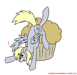 Size: 830x811 | Tagged: safe, artist:blackjackandabbeyy, imported from derpibooru, derpy hooves, pegasus, pony, 30 minute art challenge, female, giant muffin, mare, muffin