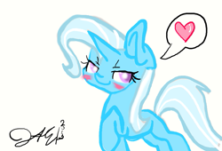 Size: 965x657 | Tagged: safe, artist:melon81, imported from derpibooru, trixie, blushing, heart