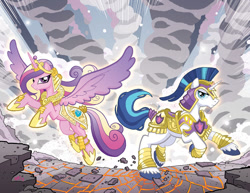 Size: 1168x900 | Tagged: safe, artist:tonyfleecs, imported from derpibooru, princess cadance, shining armor, armor, battle couple, epic