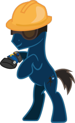 Size: 699x1140 | Tagged: safe, artist:ah-darnit, imported from derpibooru, pony, engineer, gunslinger (tf2), ponified, robotic leg, simple background, solo, team fortress 2, transparent background, vector