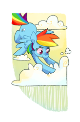 Size: 2013x3063 | Tagged: safe, artist:nifty-senpai, imported from derpibooru, rainbow dash, pegasus, pony, cloud, colored pupils, cute, dashabetes, female, mare, solo