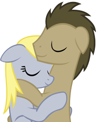 Size: 838x954 | Tagged: safe, artist:ellittest, imported from derpibooru, derpy hooves, doctor whooves, time turner, pegasus, pony, doctorderpy, female, hug, male, mare, shipping, simple background, straight, transparent background