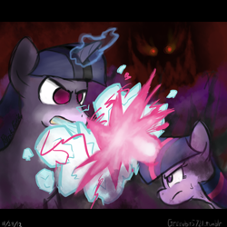 Size: 750x750 | Tagged: safe, artist:greenbit5721, imported from derpibooru, twilight sparkle, twilight unbound, vocational death cruise, diablo, diablo (series), dual persona, tumblr, werelight shine