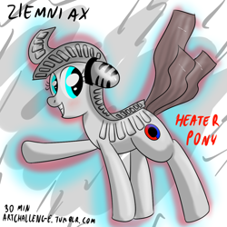 Size: 1100x1100 | Tagged: safe, artist:ziemniax, imported from derpibooru, 30 minute art challenge, heater, ponified