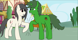 Size: 2954x1539 | Tagged: safe, imported from derpibooru, oc, oc only, bro-knee, brony, pun