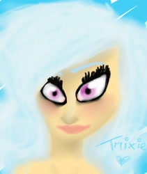 Size: 1600x1900 | Tagged: safe, artist:rd-fover, imported from derpibooru, trixie, human, creepy, female, humanized, solo, wat