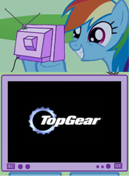 Size: 438x600 | Tagged: safe, imported from derpibooru, rainbow dash, exploitable meme, top gear, tv meme