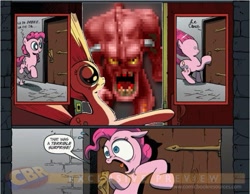 Size: 773x599 | Tagged: safe, imported from derpibooru, pinkie pie, demon, doom, exploitable meme, meme, obligatory pony, pinky, pinky demon, surprise door