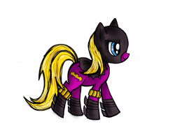 Size: 1024x768 | Tagged: safe, artist:icollectluck, imported from derpibooru, batgirl, belt, boots, cape, clothes, dc comics, hoof boots, mask, ponified, spoiler, stephanie brown