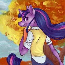 Size: 909x909 | Tagged: safe, artist:scarab, imported from derpibooru, twilight sparkle, anthro, book, clothes, cute, study