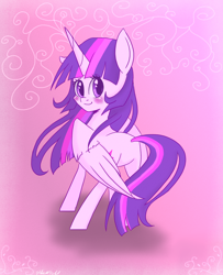 Size: 1300x1600 | Tagged: safe, artist:silbersternenlicht, imported from derpibooru, twilight sparkle, alicorn, pony, blushing, female, mare, solo, twilight sparkle (alicorn)