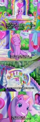 Size: 639x1919 | Tagged: safe, imported from derpibooru, screencap, brights brightly, cheerilee (g3), ice scoop, lily lightly, night shine, shine-a-belle, pony, unicorn, a very pony place, come back lily lightly, background pony, feeling flitter, g3, holiday, lore, night of a thousand lights, rainbow lights party, subtitles, unicornia