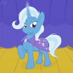 Size: 1800x1800 | Tagged: safe, artist:ixbalam, imported from derpibooru, trixie, pony, female, palindrome get, solo, stage